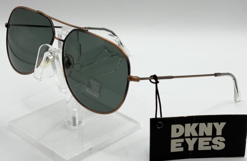 DKNY Eyes Broadway Aviator Sunglasses Bronze Green Womens